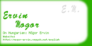 ervin mogor business card